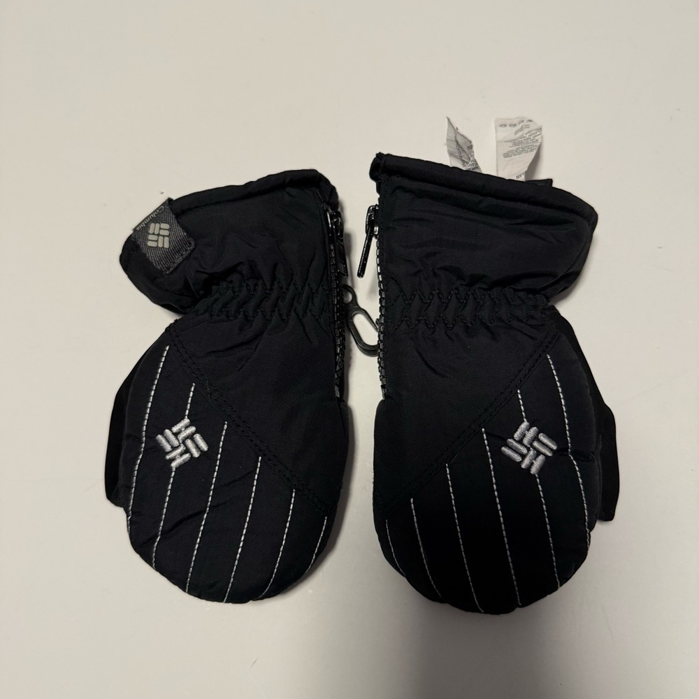 Columbia Black Mittens with Logo